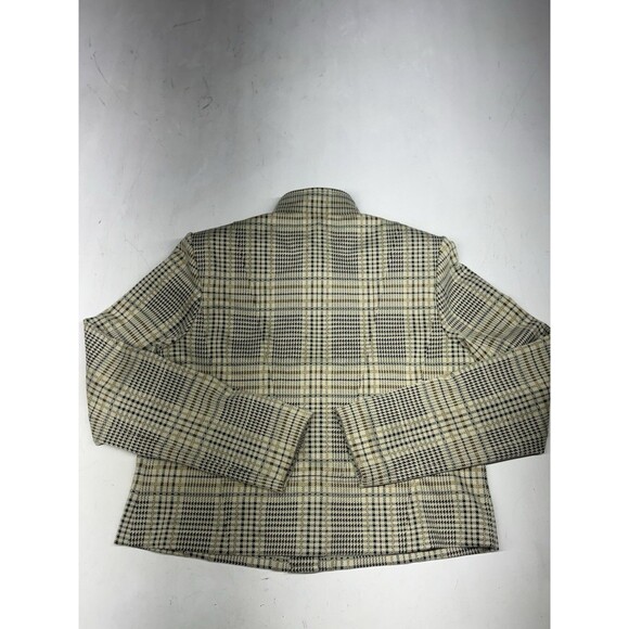 Cabi Skirt Suit Twill Check Plaid Beige Tan Jacket Size M Skirt Size 8 Corporate - Picture 6 of 14